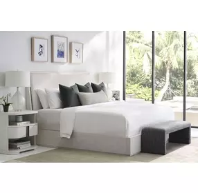 Carino Frost and Beige King Upholstered Panel Bed