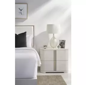 Carino Frost and Gray 2 Drawer Nightstand