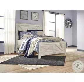 Bellaby Whitewash Queen Crossbuck Panel Bed