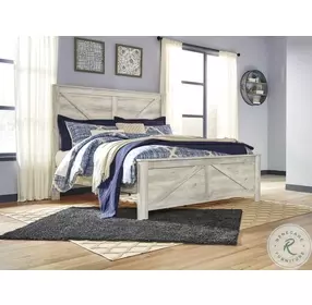 Bellaby Whitewash King Crossbuck Panel Bed