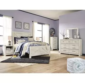 Bellaby Whitewash Queen Crossbuck Panel Bed