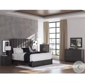 Parlayon Charcoal King Panel Storage Bed