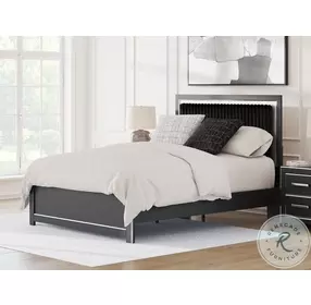 Ravalori Black Queen Panel Upholstered Bed