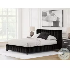 Ravalori Black Queen Upholstered Bed