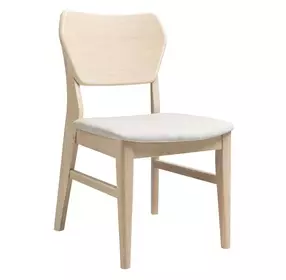 West End Ivory and Natural Maple Upholstered Side Chair Set of 2