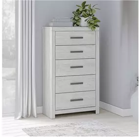Cayboni Whitewash Five Drawer Chest