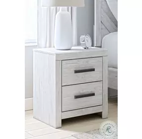 Cayboni Whitewash Two Drawer Nightstand