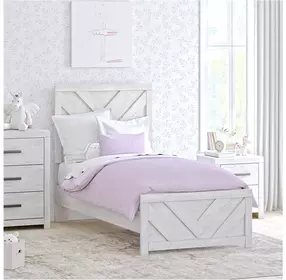 Cayboni Whitewash Twin Panel Bed