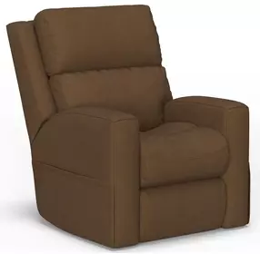 Score Brown Leather Zero Gravity Power Lift Recliner with Power Lumbar and USB Charging