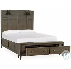Bay Creek Toasted Nutmeg Lamp Queen Storage Panel Bed