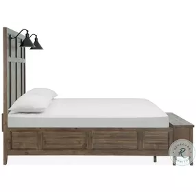 Ulas Toasted Nutmeg Lamp Queen Storage Panel Bed