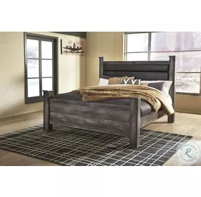 Wynnlow Gray King Upholstered Poster Bed