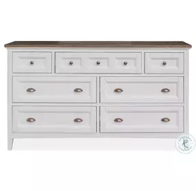 Egret Bay Chalk White And Dovetail Grey Drawer Dresser