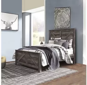 Wynnlow Gray Queen Crossbuck Panel Bed