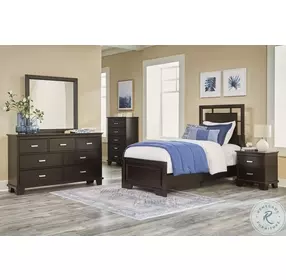Covetown Dark Brown Twin Panel Bed
