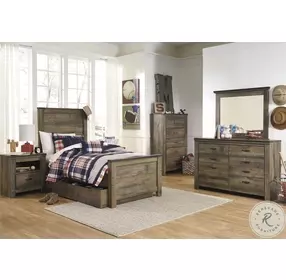 Trinell Brown Twin Panel Bed With 1 Large Storage Drawer