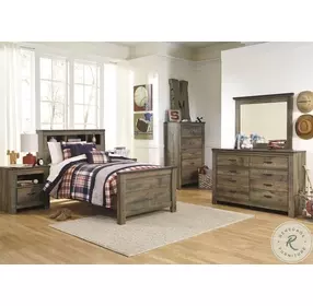 Trinell Brown Twin Bookcase Bed