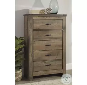 Trinell Brown Five Drawer Chest