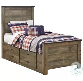 Trinell Brown Youth Panel Bedroom Set with 2 Storage Drawers