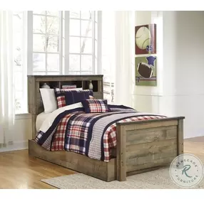 Trinell Brown Twin Bookcase Bed With 1 Large Storage Drawer