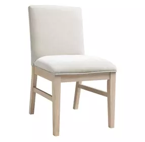 West End Ivory and Natural Maple Upholstered Parson Side Chair Set of 2