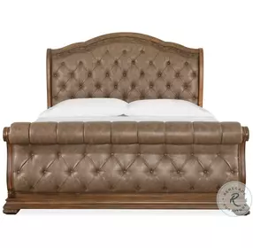 Durango Willadeene Brown And Hickory King Sleigh Upholstered Bed