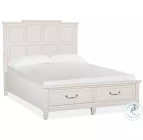 Willowbrook Egg Shell White Panel Storage Bedroom Set