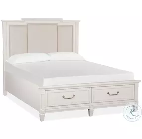 Willowbrook Egg Shell White Upholstered Panel Storage Bedroom Set