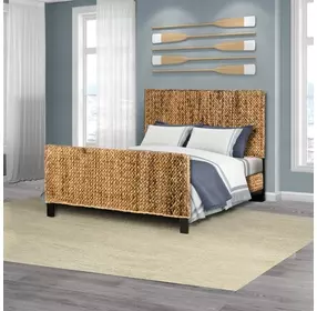 Maui Natural and Black King Panel Bed