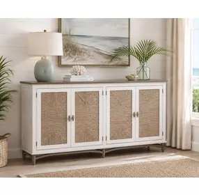 Hearthwood Sea Drift and White 4 Door Credenza