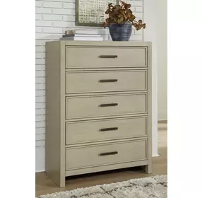 Calmoro Gray Wash 5 Drawer Chest