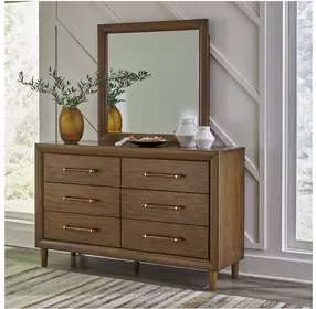 Lyncott Medium Brown Dresser with Mirror