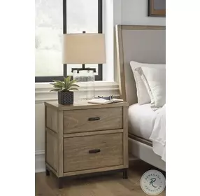 Tomtyn Light Brown 2 Drawer Nightstand