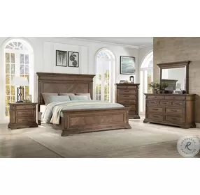 Mar Vista Brushed Walnut Queen Panel Bed