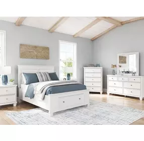 Fortman White 7 Drawer Dresser and Rectangular Mirror
