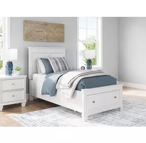 Fortman White Twin Storage Panel Bed
