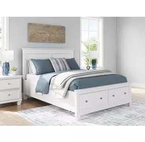 Fortman White Queen Storage Panel Bed