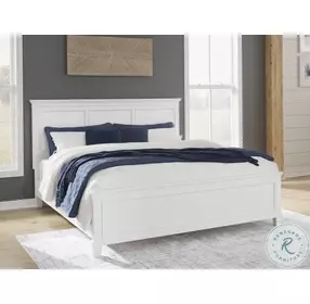 Fortman White King Panel Bed