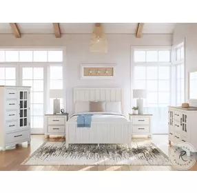 Shaybrock Antique White Queen Panel Bed