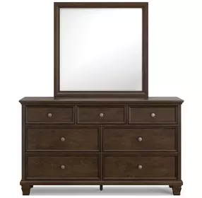 Danabrin Brown 7 Drawer Dresser and Rectangular Mirror