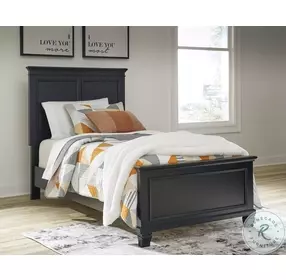 Lanolee Black Twin Panel Bed