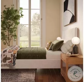 Angela Natural Upcycled Linen King Bed