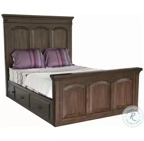 Aspen Village Lightly Distressed Toasted Mahogany Storage Panel Bedroom Set