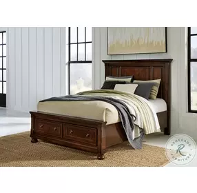 Porter Rustic Brown Queen Panel Storage Bed