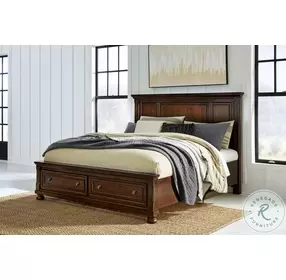 Porter Rustic Brown California King Panel Storage Bed