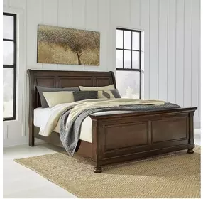 Porter Rustic Brown King Sleigh Bed