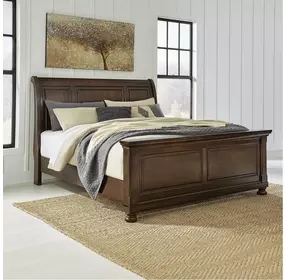 Porter Rustic Brown California King Sleigh Bed