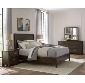 Nordhaven Nordic Walnut King Panel Bed