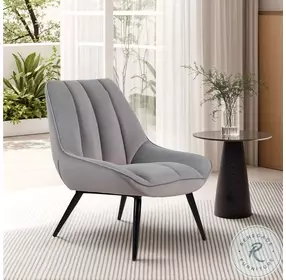Astrid Gray Velvet Accent Chair