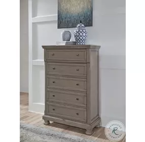 Lettner Light Gray Large 5 Drawer Chest